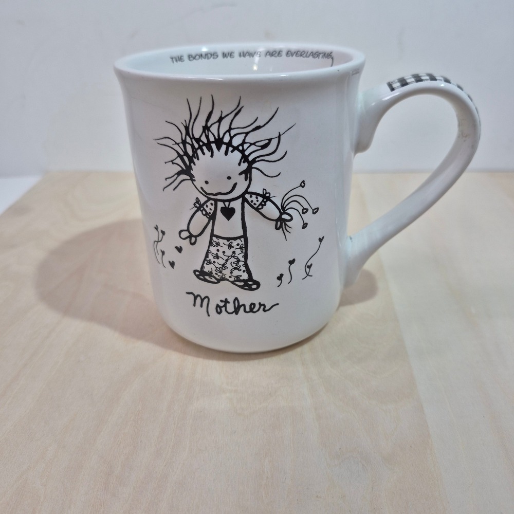 Enesco Children of the Inner Light Marci Mother Coffee Mug White Black Ceramic